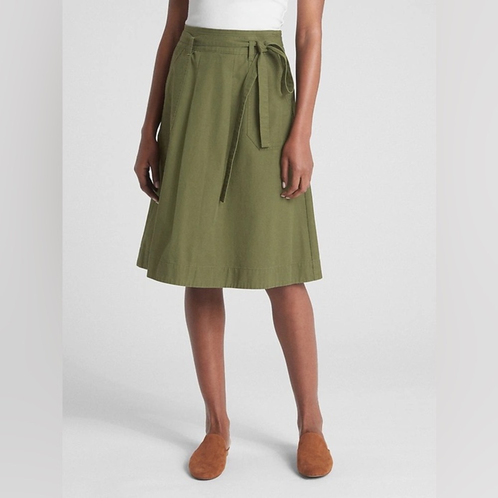 GAP A-Line Army Green Utility Skirt